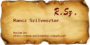 Rancz Szilveszter névjegykártya