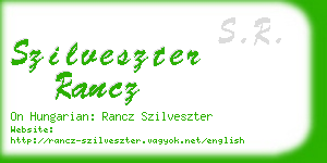 szilveszter rancz business card